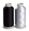 Simthread 2 Huge Spools Bobbin Thread 60WT Black and White 5500 Yards Each