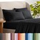 Bare Home Sheet Set 1800 Ultra-Soft with 4 Pillowcases ,Full, Black