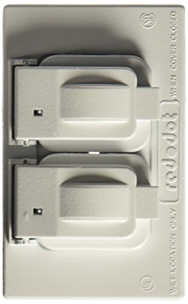 ThomasBetts DCCD-WH 1-Gang Weatherproof Horizontal Mount Duplex Receptacle Box Cover, White