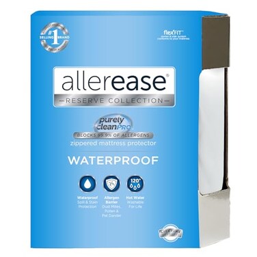 Aller-Ease AllerEase Waterproof Allergy Defense Zippered Mattress Protector, King