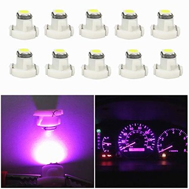 WLJH Pink T3 LED Bulb Neo Wedge 8mm Base for Climate Control Dash Panel