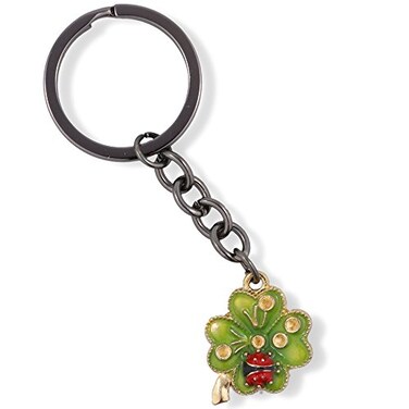 Dave The Bunny Four Leaf Clover Charm Keychain
