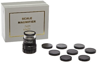 Fowler 52-664-009-0, 10x Pocket Optical Comparator Set with 9 Recticles