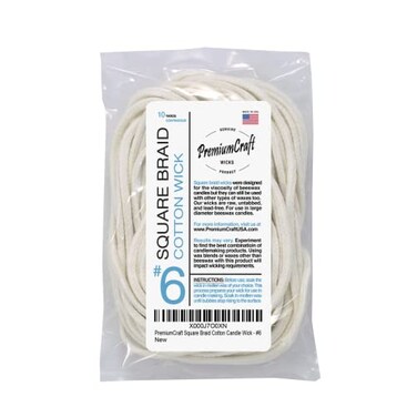 PremiumCraft Square Braid Cotton Candle Wick -6