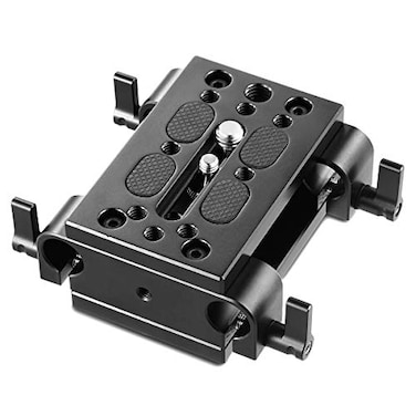 SMALLRIG Camera Tripod Mounting Baseplate w/15mm Rod Clamp Rail Block