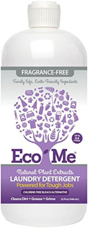 Eco-me Plant Based Concentrated Laundry Detergent, Fragrance-Free, Clear, Unscented, 32 Fl.Oz