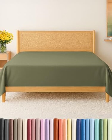 CGK Unlimited King Flat Sheet - Single Top Flat Sheet Only - SoftCooling - Sage Green