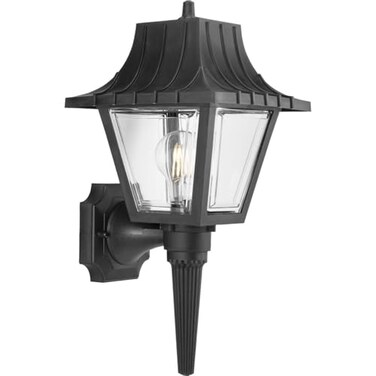 Progress Lighting Mansard Large Outdoor Wall Lantern Light, Black