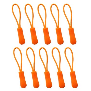 YZSFIRM Luggage Zipper Pull Replacement for Backpack: 10 Pcs Orange Zipper Tab