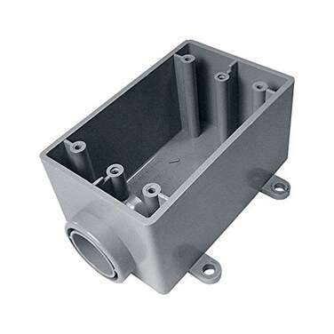 ThomasBetts Cantex 2-1/4 in. Rectangle PVC 1 gang Electrical Box Gray