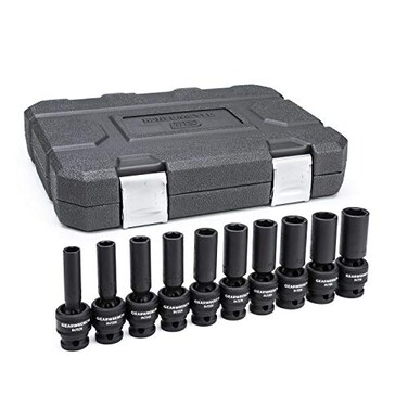 GEARWRENCH 10 Piece 1/2" Drive Deep Universal Impact mm Socket Set84945N