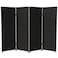 Red Lantern 4 ft. Short Woven Fiber Folding Screen - Black - 4 Panel