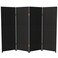 Red Lantern 4 ft. Short Woven Fiber Folding Screen - Black - 4 Panel