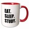 3dRose Eat Sleep Study - enthusiastic student gift 11oz Two-Tone Red Mug