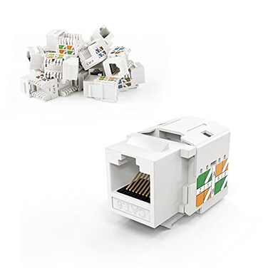 CableCreation Cat6 Keystone Jacks, 10-Pack Ethernet RJ45 Keystone Modular