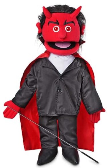 Silly Puppets 25" Devil w/Light-Up Eyes, Full Body, Ventriloquist Style Puppet
