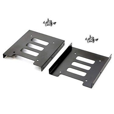 PASOW 2 Pack 2.5" to 3.5" SSD HDD Hard Disk Drive Bays Holder Metal Mounting Bracket Adapter for PC ,Bracket