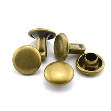 RuiLing 120pcs 8x8mm Bronze Double Cap Rapid Rivets Round Head Decorative Rivets DIY Leather Craft Studs 5/16 inch