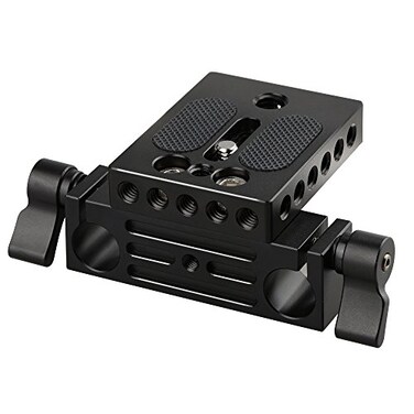CAMVATE Camera Baseplate with 15mm Railblock for DSLR Rail Support System