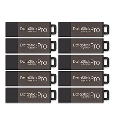 Centon Electronics DataStick Pro USB 2.0 Flash Drive, 2 GB, 100 USB Flash Drives, 100 Bulk Pack, Grey