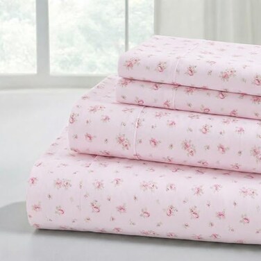 Modern Threads Silky Soft Microfiber and Wrinkle Free Sheets - Luxurious Microfiber Bed Sheets Includes Flat Sheet, Fitted Sheet with Deep Pockets,Pillowcases Blush, California King