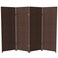 Red Lantern 4 ft. Short Woven Fiber Folding Screen - Dark Mocha - 4 Panel