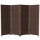 Red Lantern 4 ft. Short Woven Fiber Folding Screen - Dark Mocha - 4 Panel