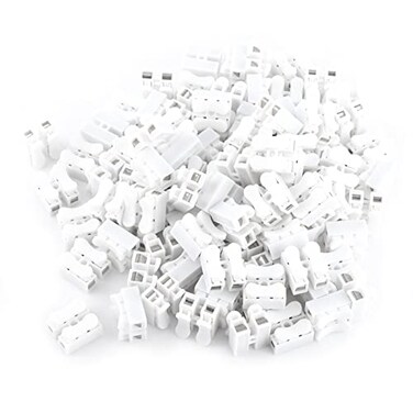 Hilitand 100pcs Spring Wire Connectors, 5A 220V 2 Pin Push Quick Wire Cable Connector White Wiring Terminal