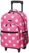 Rockland Double Handle 17" Rolling Backpack, Pink Dot