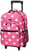 Rockland Double Handle 17" Rolling Backpack, Pink Dot
