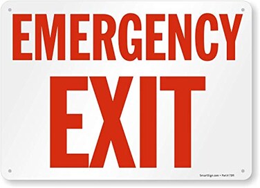 SmartSign "Emergency Exit" Sign10" x 14" Plastic