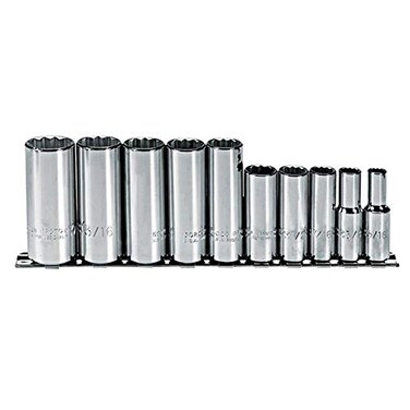Proto 3/8" Drive 10 Piece Deep Socket Set - 12 Point
