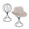 MyGift 2pc Black Metal Hat Stand, Baseball CapWig Display Holder