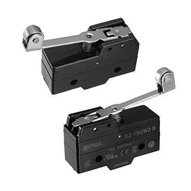 tatoko XZ-15GW2-B SPDT NONC Hinge Roller Lever Microswitch Action Switch with Screw Terminals 2PCS