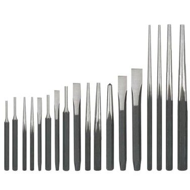 Westward Punch and Chisel Set, Carbon Tool Steel, 2AJL7