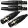 CESS 3-Pin Mini XLR Female Cable Connector, 4 Pack
