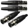 CESS 3-Pin Mini XLR Female Cable Connector, 4 Pack
