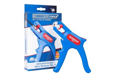 WEICON TOOLS Wire Stripper No. 5, automatic wire stripper 0.2-6 mm&sup2;, wire stripper with side cutter up to 2 mm