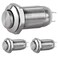 DIYhz Metal Waterproof Push Button Switch Self-Locking Lock Switch 10mm Small Power Button Switch Silver 220V 1A 3PCS