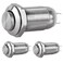 DIYhz Metal Waterproof Push Button Switch Self-Locking Lock Switch 10mm Small Power Button Switch Silver 220V 1A 3PCS
