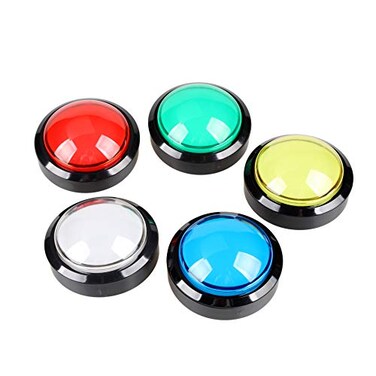 EG STARTS 5X Arcade Buttons 60mm Dome 2.36 inch LED Push Button with Micro Switch for Arcade Machine Video Games Console