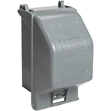ThomasBetts Red Dot CKMUV Single Gang While-in-Use Universal Medium Vertical Cover, 3-1/4 Inch Internal Depth, Silver, Aluminum Alloy, for use with Duplex, GFI, Single Receptacle, and Switch
