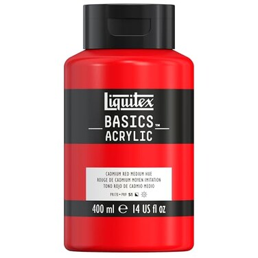 Liquitex BASICS Acrylic Paint, 13.5-oz Bottle, Cadmium Red Medium Hue