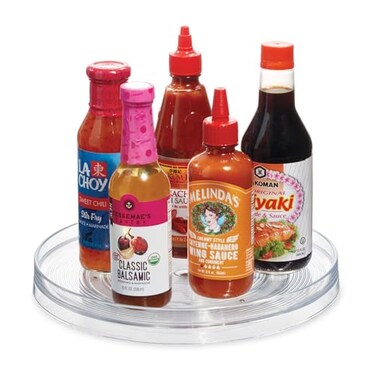 iDesign Plastic Lazy Susan Turntable Organizer, Clear