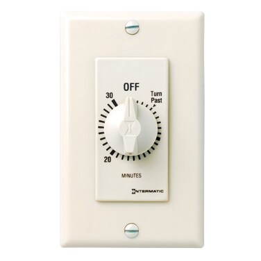 Intermatic FD30MAC 30-Minute Spring-Loaded In-Wall Countdown Timer Switch for Fans and Lights, Almond