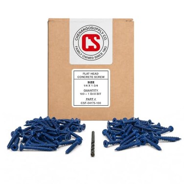 Chenango Supply 1/4 x 1-3/4" Flat Head Concrete Screw Anchors
