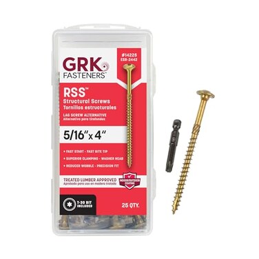 GRK Fasteners RSS&bdquo;5/16 x 4 Rugged Structural Framing Screws, 25 PCS