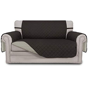 Easy-Going Reversible Couch Cover, 2 Cushion Sofa, Chocolate/Beige