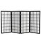 Red Lantern 3 ft. Short Window Pane Shoji Screen - Black - 4 Panels