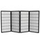 Red Lantern 3 ft. Short Window Pane Shoji Screen - Black - 4 Panels